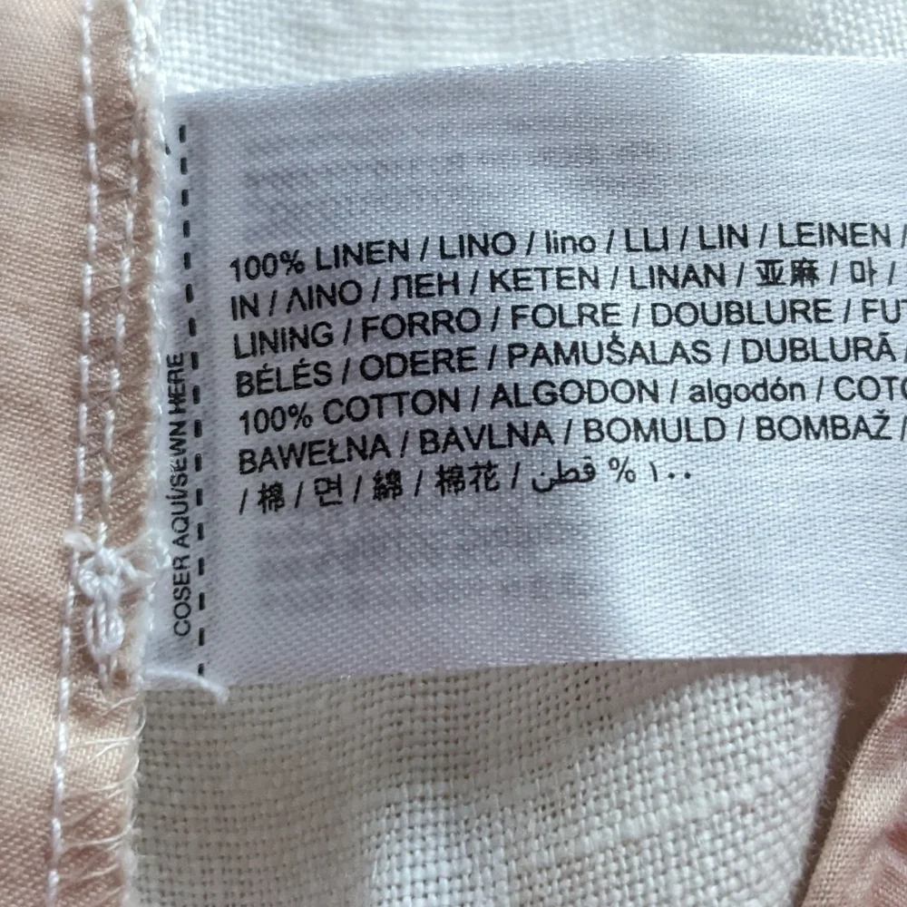 NWT Mango White Linen Straight Leg High Waist Cargo Pants Size 14 - Picture 10 of 14